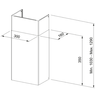 Nastavak dimnjaka Kit 300x160 H990 WH