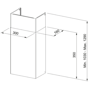 Nastavak dimnjaka Kit 300x160 H990 BK
